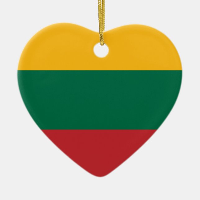 Lietuvos Valstybės Vėliava, Vytis, Litauen flagga Julgransprydnad Keramik (Framsidan)