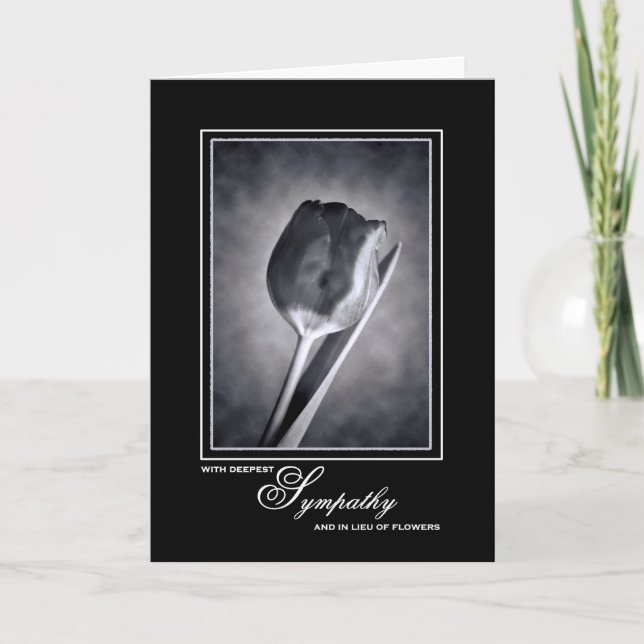 Lieu of Flowers Sympathy Memorial Donation Tulip Kort (Framsida)