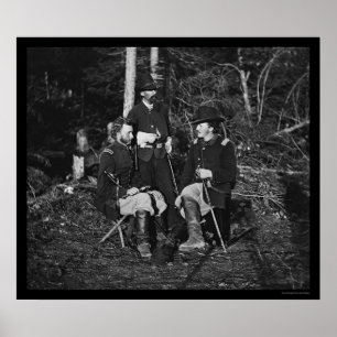 Lieutenants Custer, Bowen och Jones 1862 Poster