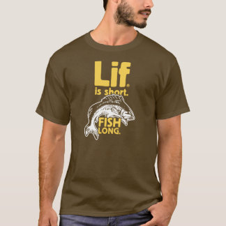Lif. Är Kort? Fisk lång. Tee Shirt