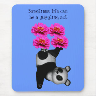 Life A Juggling Act Panda Inspirational Mousepad Musmatta