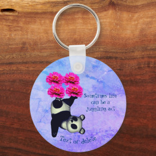 Life A Juggling Act Panda Inspirational Nyckelring