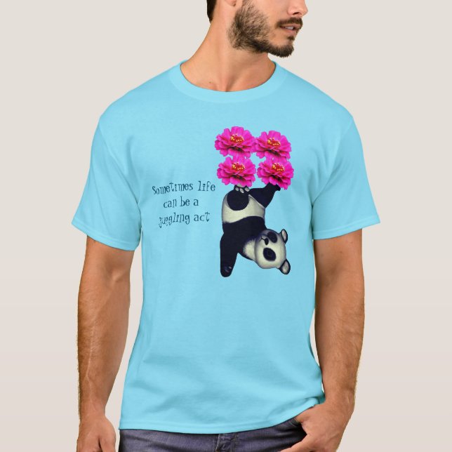 Life A Juggling Act Panda Inspirational T Shirt (Framsida)