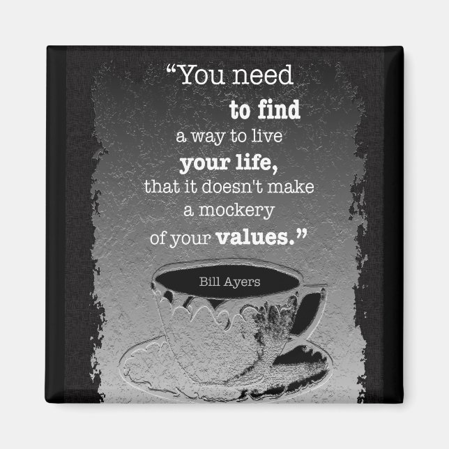 Life and Values, illustrerad existentialism citat Magnet (Framsidan)