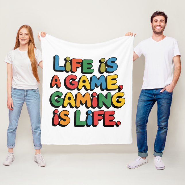 LiFE är A GAME GAMING is LIFE Fleecefilt (På plats)