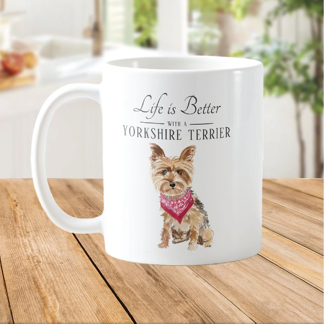 Life är Better Yorkshire Terrier Kaffemugg (Skapare uppladdad)