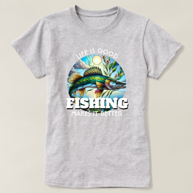 Life är Bra Fishing T Shirt (Design framsida)