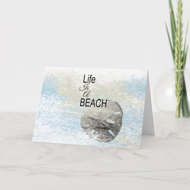 Life är en Beach-citat med Sand Dollar Kort (Framsida)