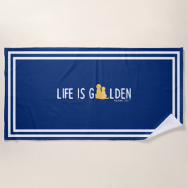 Life är Golden Hund Bathing eller Beach Towel