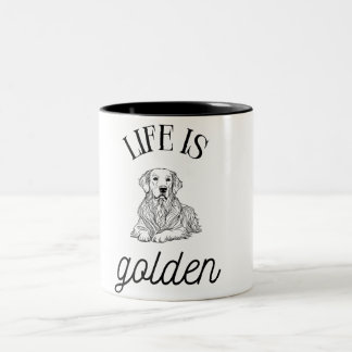 Life är Golden Minimlist Black White Coffee Mugg