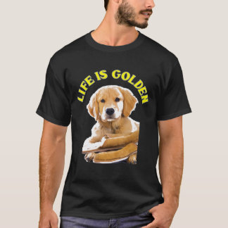 Life är Golden Retriever Puppy Hund T Shirt