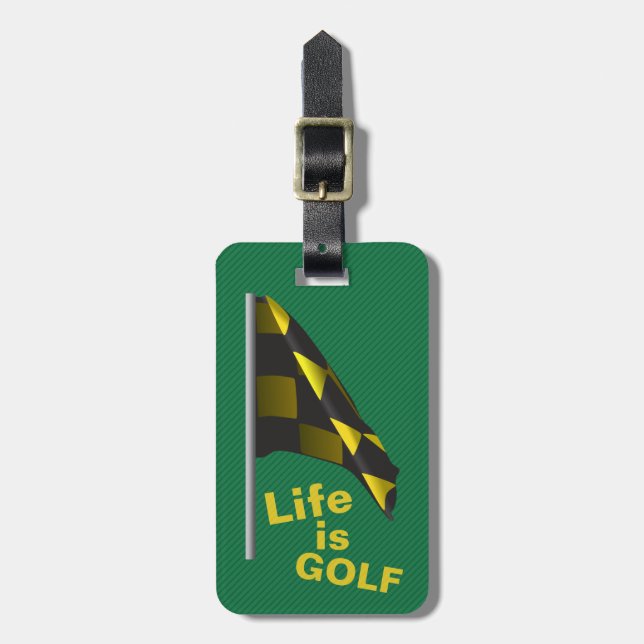 Life är Golf Flagga Personlig Bag-Märkrn Bagagebricka (Vertikal Framsida)