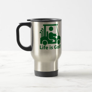 Life är Golf Golfer Golf Cart Grönt Resemugg