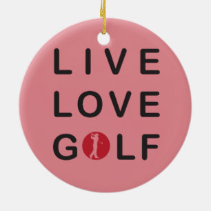 Life är Golf Golfer Golf Cart Gult Ornament