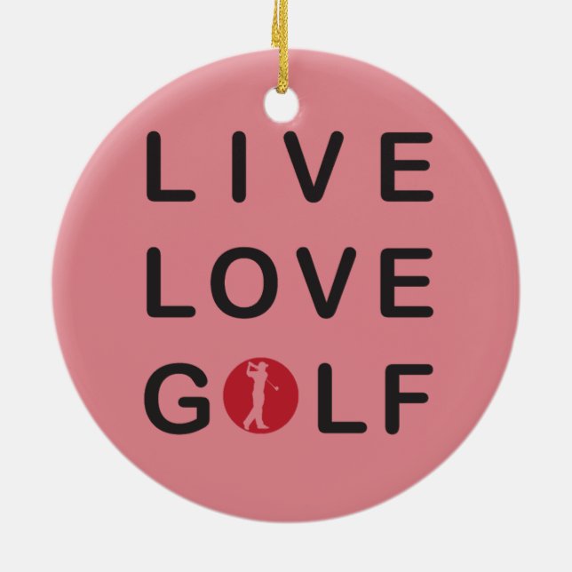 Life är Golf Golfer Golf Cart Gult Ornament (Baksidan)