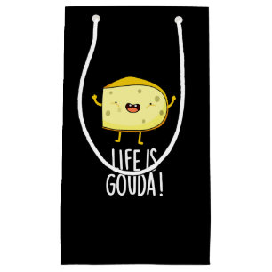 Life är Gouda Lusnyj Positive Cheese Pun Mörk BG
