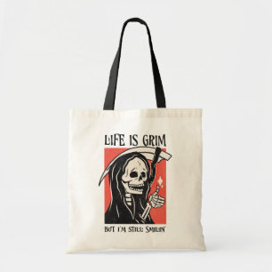Life är Grim Funny Grim Reaper Funny Sarcastic Pun Tygkasse