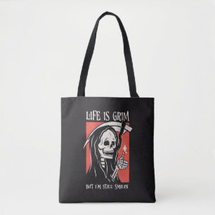 Life är Grim Funny Grim Reaper Funny Sarcastic Pun Tygkasse