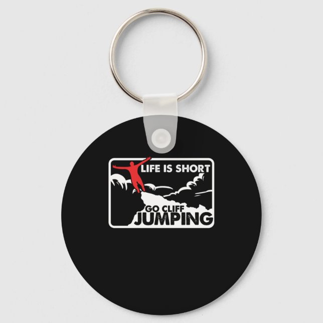Life är Kort Go Cliff som skakar Cliff Diving Gift Nyckelring (Framsida)
