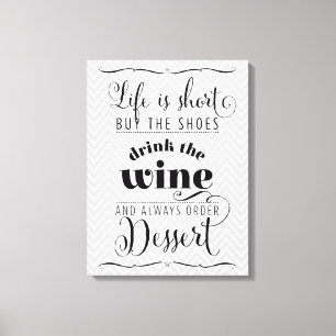 Life är KORT moderna typografi, motivationsoriente Canvastryck