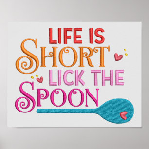 Life är Kort Slickar en soffert för Spoon Kitchen Poster