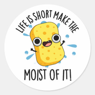 LIfe är Kort som gör det till sin sponge Pun Runt Klistermärke