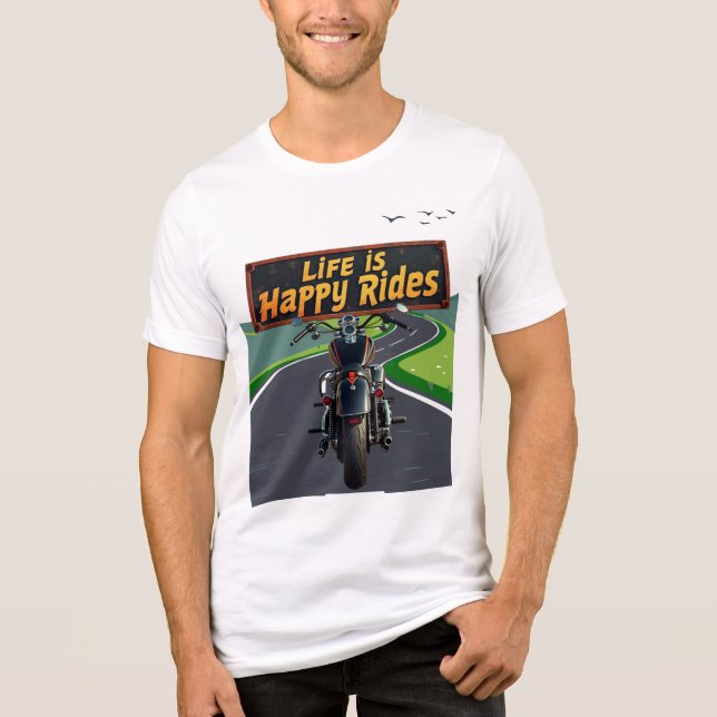 Life är Lycklig Rides Biker Tee (Framsida)