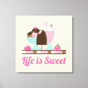 Life är Sweet Ice Cream Trets Canvastryck