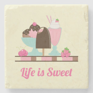 Life är Sweet Ice Cream Trets Stenunderlägg
