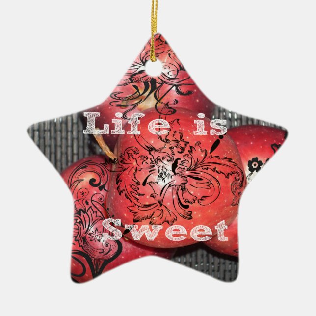 Life är Sweet Julgransprydnad Keramik (Framsidan)
