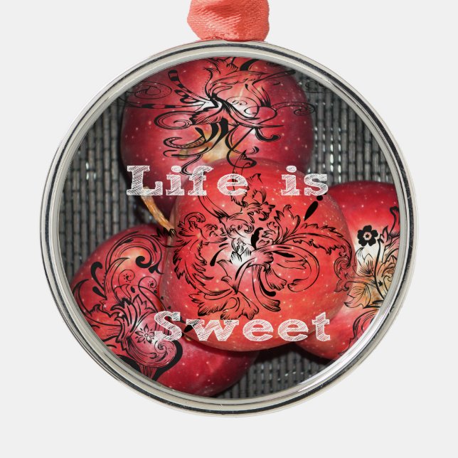 Life är Sweet Julgransprydnad Metall (Framsidan)