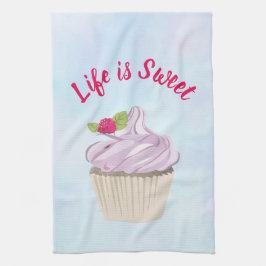 Life är Sweet Rosa Cuptårta Kökshandduk