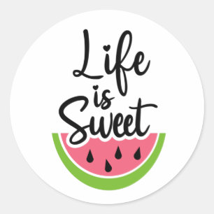 Life är Sweet Runt Klistermärke