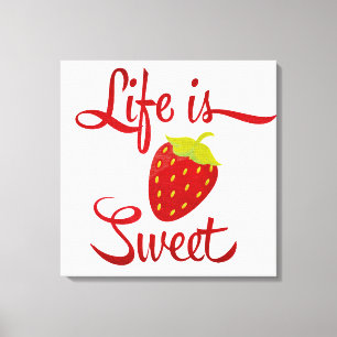 Life är Sweet Strawberry Canvastryck