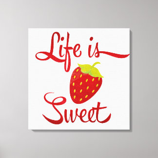 Life är Sweet Strawberry Canvastryck