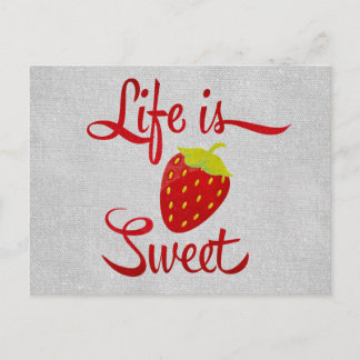 Life är Sweet Strawberry Vykort