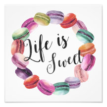 Life är Sweet | Utskrift av vattenfärgsmakaroner