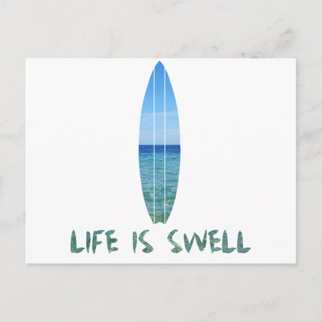 Life är Swell Surfa Board Design Vykort (Framsida)