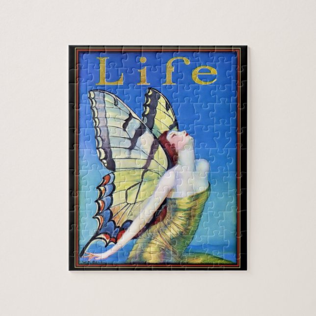 Life Art Deco Butterfly Girl Puzzle Pussel (Vertikal)