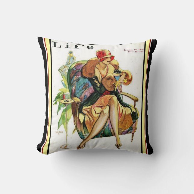 Life Art Deco Flapper Dekorativ kudde (Framsida)