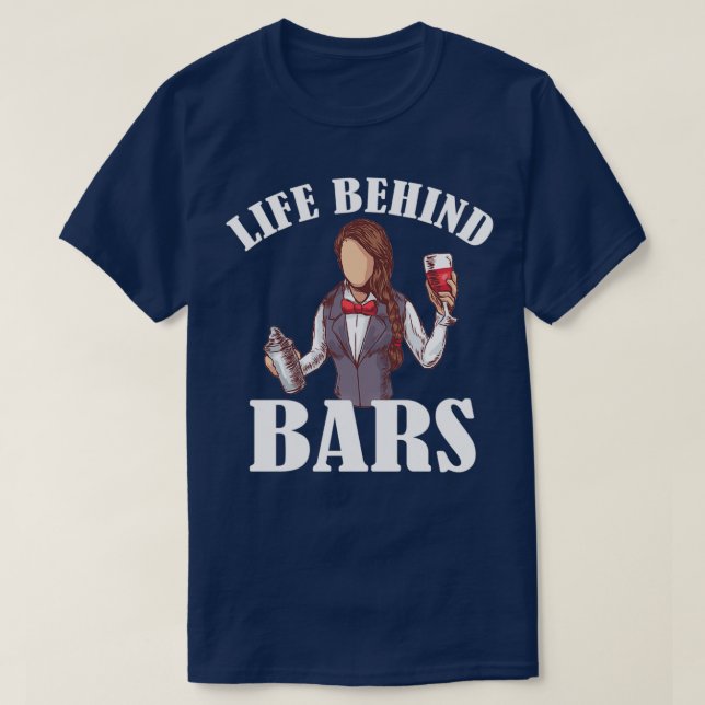 Life bakom Pub Bartender Barkeeper Barmaid 1 T Shirt (Design framsida)