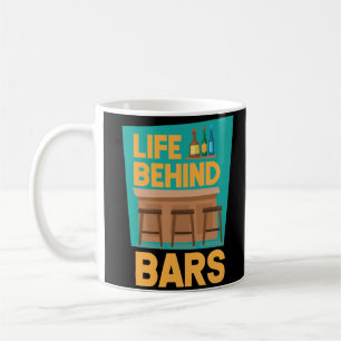 Life bakom Pub Funny Bartender Mixolog Kaffemugg