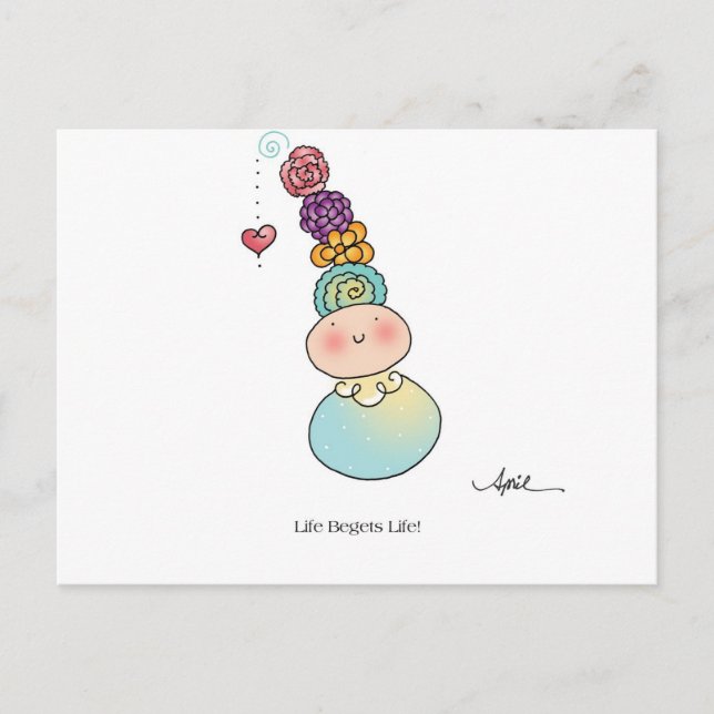 LIFE BEGETS Life-vykort från april McCallum Vykort (Framsida)