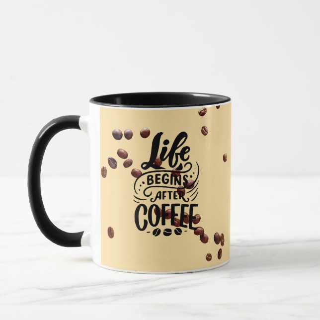 life begin after coffe Mug,make ur perfect morning Mugg (Vänster)