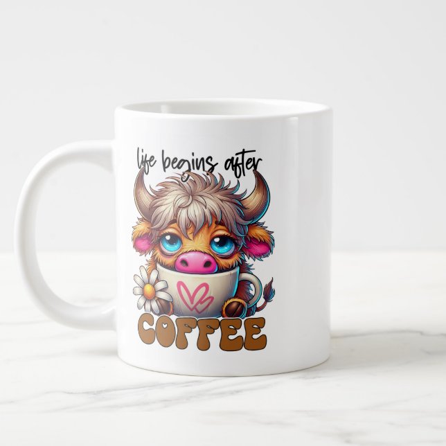 Life Begins After Coffee  Jumbo Mugg (Vänster)