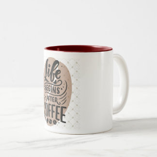 "Life Begins After Coffee" Two-toned Mug Två-Tonad Mugg