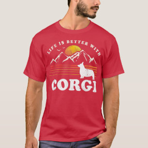Life Better Corgi Vintage Hund Mamma Pappa T Shirt