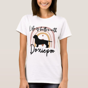 Life Better Doxiepoo Rainbow Dog Women T Shirt