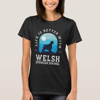 Life Better Welsh Springer Spain Vintage Blue Do T Shirt