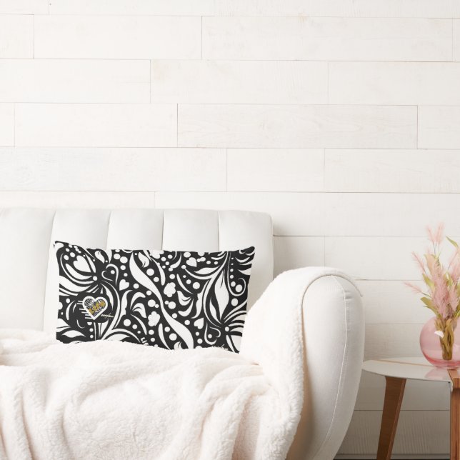 Life Black Lumbar Pillow av Poet Adiela Akoo Lumbarkudde (Soffa)